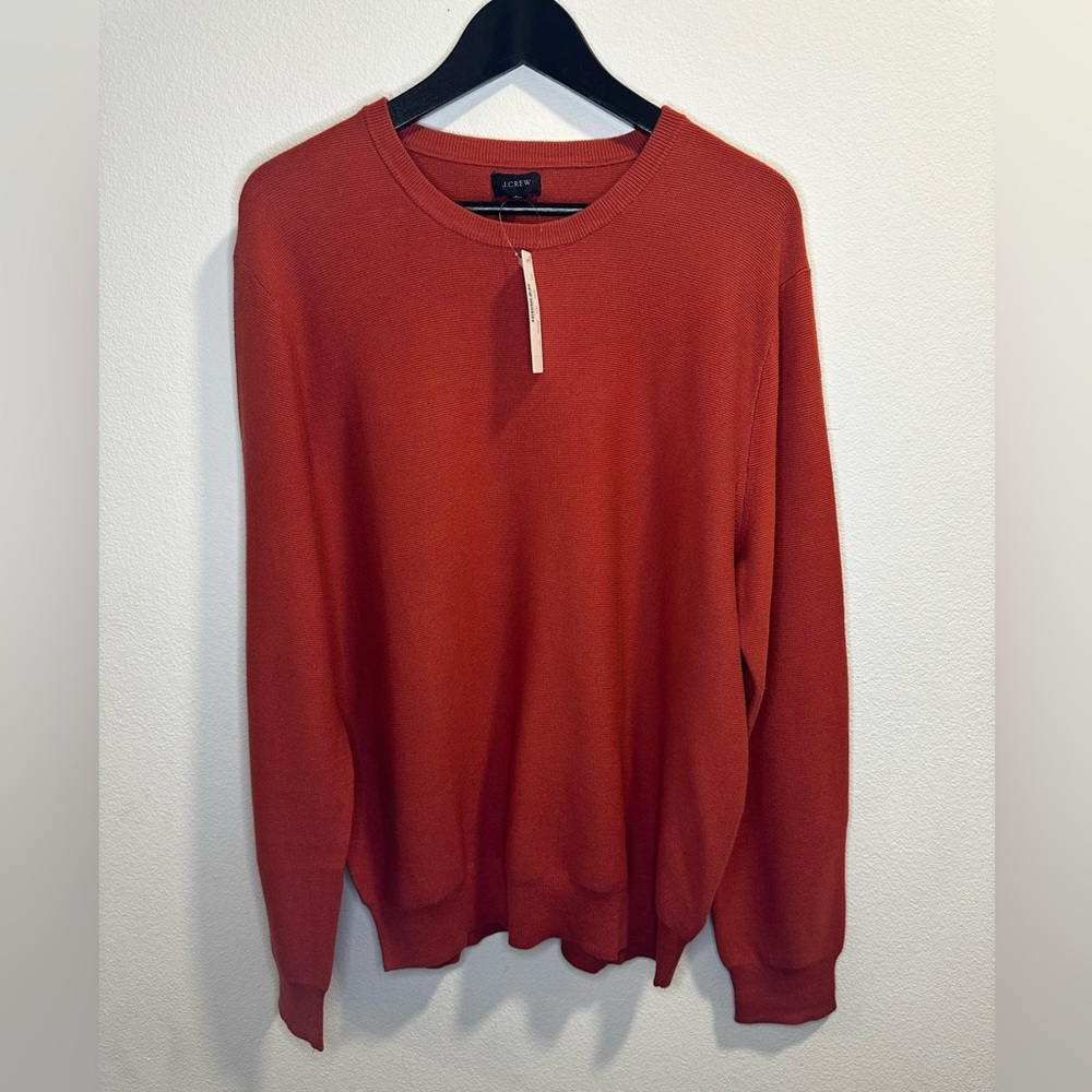 ***NWT*** J Crew Men’s Large Cotton Crew Neck Sweater in Red Sand